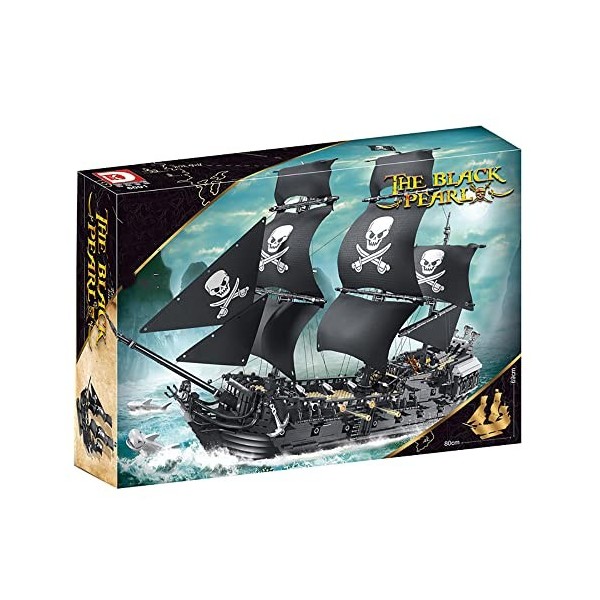 Les kits de blocs de construction Black Pearl, jouet dassemblage de bateau de pirates pour adolescents et adultes, constitue