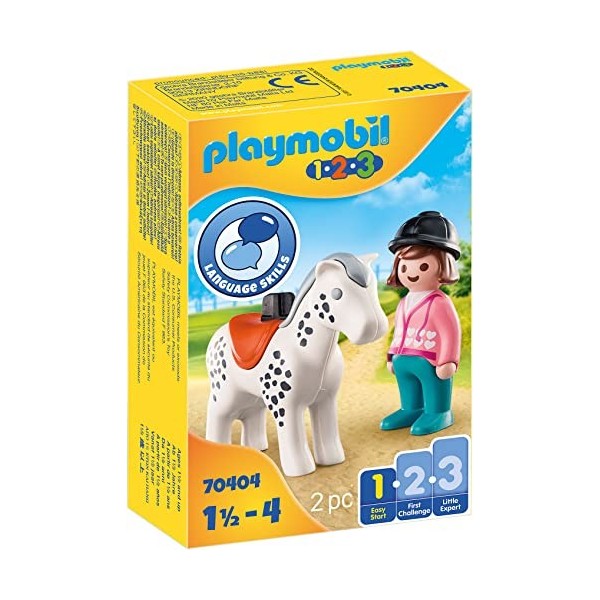 Playmobil 1.2.3 70404 Cavalière avec Cheval 1.2.3 1.2.3-18-36 Mois Ses Premiers