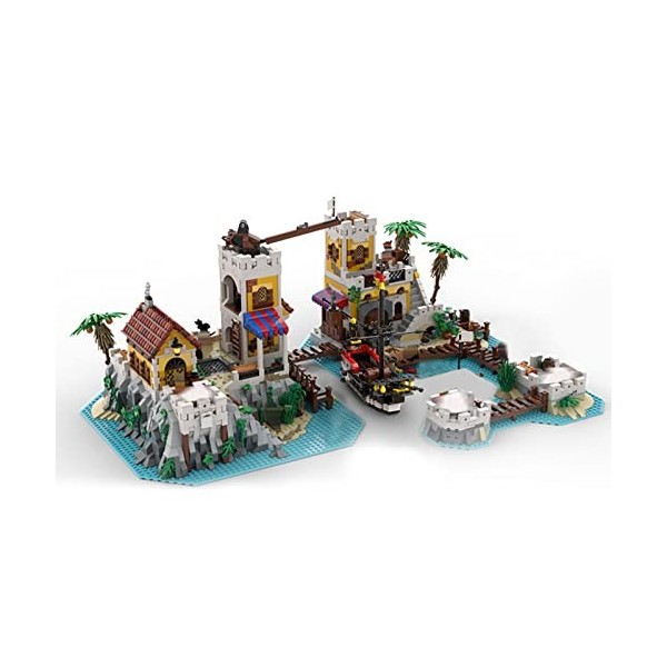 MOC-126355 Architecture Street View Pirate Empire Trading Station Kit de Construction de Blocs de Construction de Maison Modu