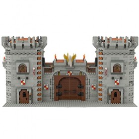 FATOX Briques darchitecture de maison modulaire, 3777 pièces Château médiéval Kit de modélisation Blocs de serrage Maison de