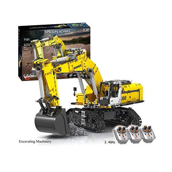 YaYashow Technic Excavatrice - La Pelle sur Chenilles Jeux de Construction avec Moteur et 2.4G Telecommande, 2071 Pièces Bloc