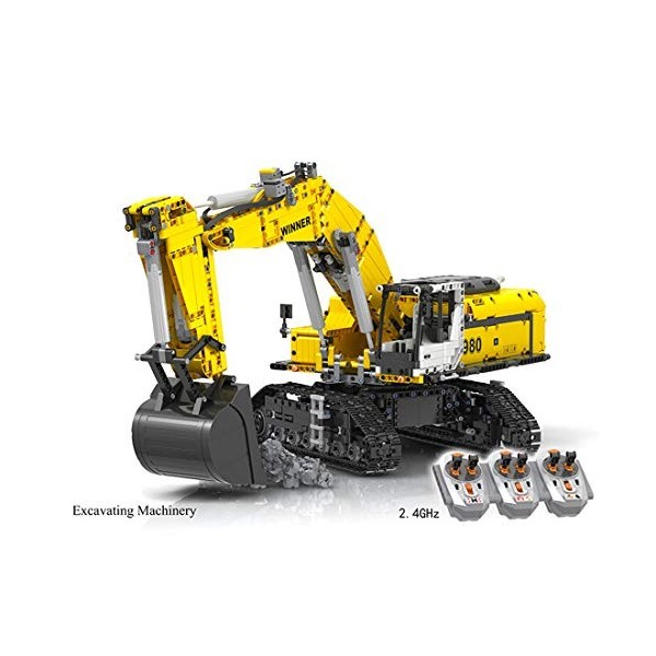 YaYashow Technic Excavatrice - La Pelle sur Chenilles Jeux de Construction avec Moteur et 2.4G Telecommande, 2071 Pièces Bloc