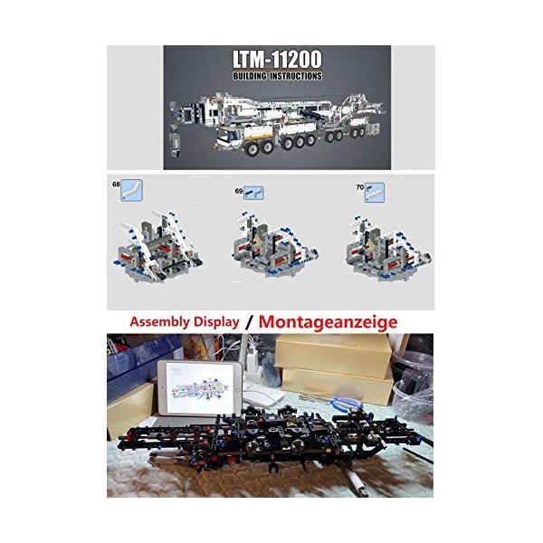 Foxcm Technic Liebherr LTM 11200 Grue sur mesure avec télécommande et 8 moteurs, blocs 7980 compatible Lego