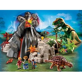 Playmobil - 5230 - Jeu de Construction - Tyrannosaure et Saichania avec Volcan