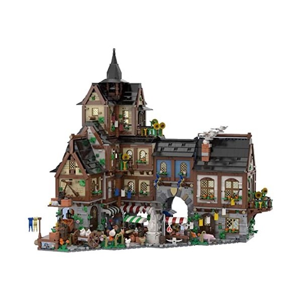 Modulaire Architecture Blocs De Construction 4745pièces MOC-134085 Medieval Town Centre Nano Micro Blocs De Construction Mini