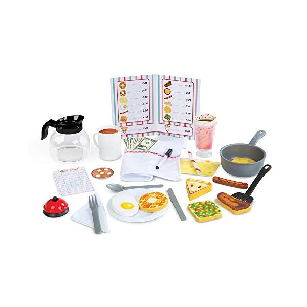 Melissa & Doug Aliments et Accesoires Restaurant Star Diner, Cuisine pour enfants, Aliments en bois, Jeux de rôle restaurant,