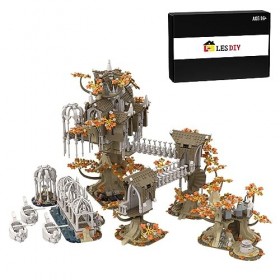 Luminova Kit de construction de scènes de rue, 3830 pièces DIY Western Fantaisie Magique Cabane darbre Modèle de Maison MOC 