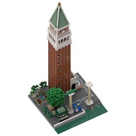 LIJI Blocs de construction modulaire pour maison, MOC-88904, 5613 + Tour dhorloge Venice et paysage surrounding de style vén