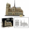 THEGO MOC – Ensemble de blocs de construction modulaires célèbres, série darchitecture de cathédrale Notre-Dame – Kit de con
