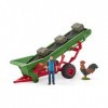 Schleich- Accessoire Bande transporteuse de Foin avec Fermier Farm World, 42377, Multicolore