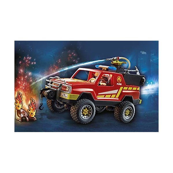 Playmobil 71194 pick-up et pompier- city action - les pompiers - les  secouristes ville & métiers Playmobil