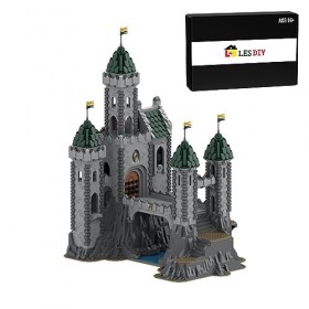 Luminova Kit de construction darchitecture médiévale - 6721 pièces - Dragon vert - Forteresse - Château - Jouet MOC - Mini k