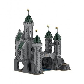 JOENI Blocs de construction de château médiéval, 6721 pièces forteresse dragon vert château médiéval jouet de construction po