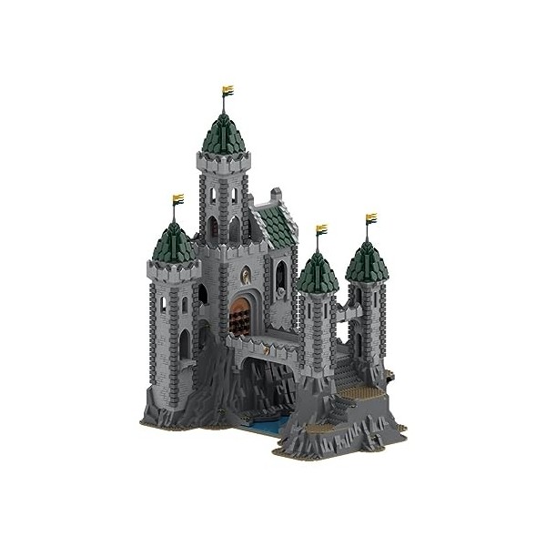 Lumitex Forteresse de dragon vert médiéval - Construction modulaire - 6721 pièces - Maison médiévale - Château - Kit de const