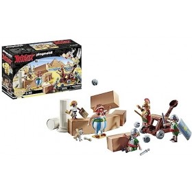 Playmobil 71268 Astérix: Numérobis et la Bataille du Palais, catapulte Romaine, Obélix, Numérobis, Idéfix et 3 Soldats Romain