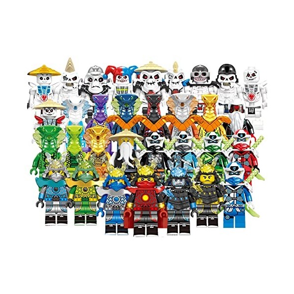 Solati 1 lot de 24 figurines Nija pour fans de films Ninjago avec armes Nija, blocs de construction à collectionner pour garç