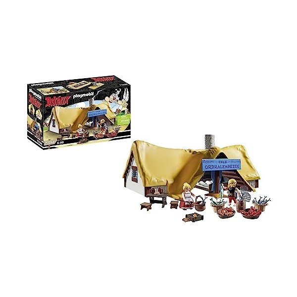 Playmobil 71266 Astérix : Hutte dOrdralfabetix, Le poissonnier Ordralfabétix et sa Femme Iélosubmarine , Jouets pour Enfants