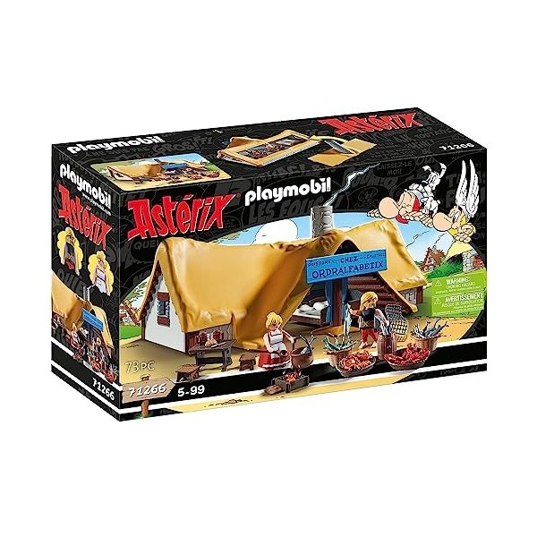 Playmobil 71266 Astérix : Hutte dOrdralfabetix, Le poissonnier Ordralfabétix et sa Femme Iélosubmarine , Jouets pour Enfants