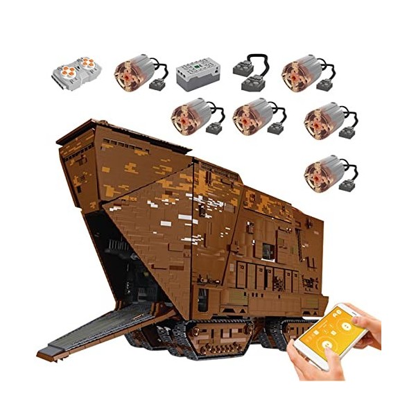 Ensemble de Construction UCS Sandcrawler, 13168 Pièces Grand Kit de Modèle de Chenille du Désert, avec Télécommande et Moteur