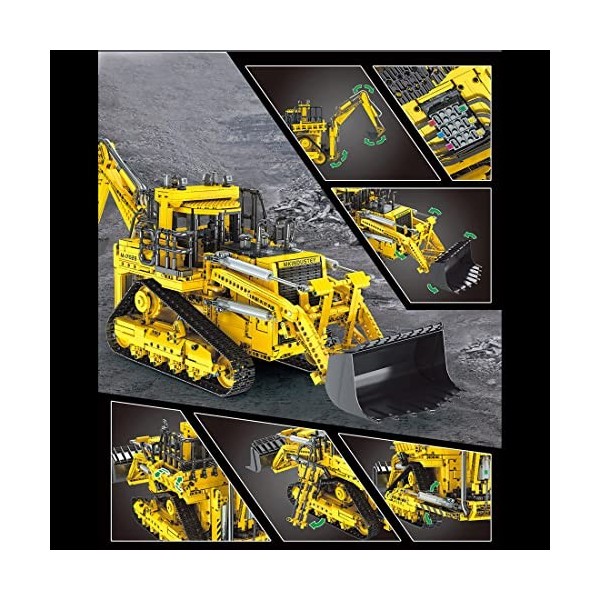 YANYUESHOP Kit de Construction Technic Bulldoze, 3963 véhicules de Construction Bulldoze pneumatiques télécommandés, compatib