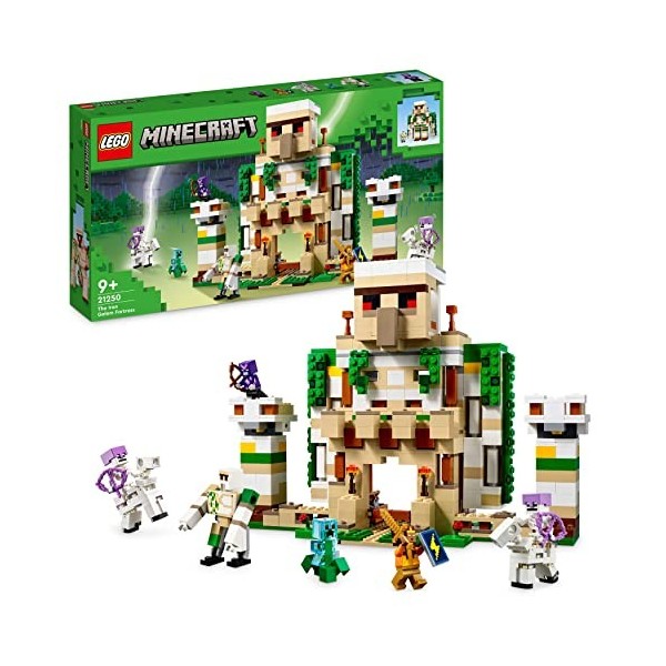 LEGO 21250 Minecraft La Forteresse du Golem de Fer, Jouet Château Qui se Transforme en Grande Figurine, avec 7 Minifigurines 