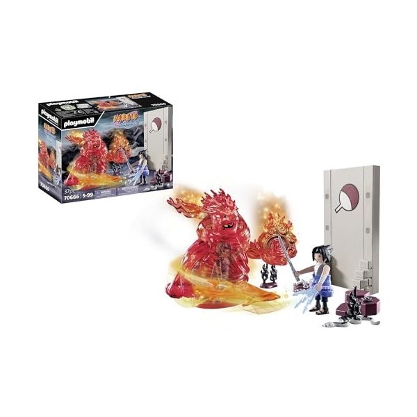 Playmobil 70666 Sasuke vs. Itachi, Univers Naruto Combat épique Entre frères avec Le Mangekyou Sharingan et lesprit énergéti