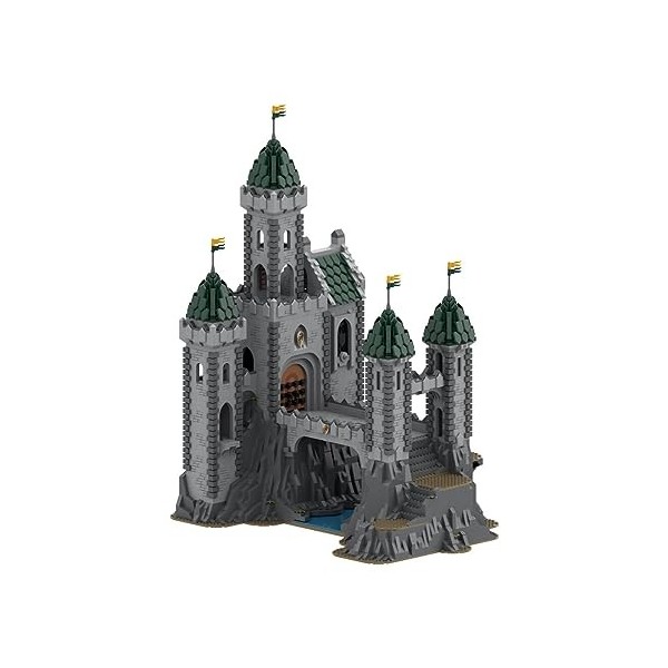 LuminaNova Kit de construction modulaire médiéval, 6721 pièces Forteresse Dragon Vert médiéval Château Modèle MOC Architectur