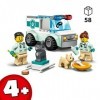 LEGO 60382 City LIntervention du Véhicule Vétérinaire, Jouet Ambulance pour Animaux, avec 2 Minifigurines et Figurines Chat 