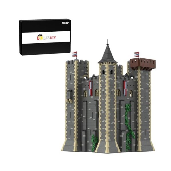 Lumivive Kit de construction darchitecture médiévale - 12171 pièces - Modèle de château anglais médiéval - Mini kit de const