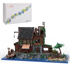 Lot de 8614 blocs de construction de modèle Pirate Van Dykes Island - Série médiévale européenne Street View Architectural I