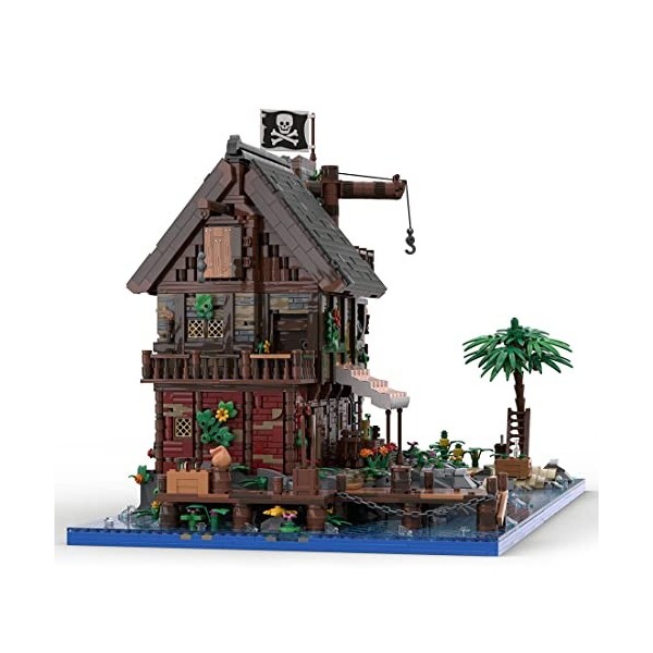 KETOY Bâtiments modulaires de lîle de pirates médiévaux, 8614 pièces Pirate Van Dykes Island Burg, kit de modélisation, conç