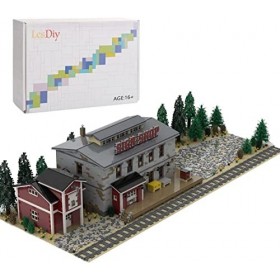 BUKISA Blocs de Construction de scène de Table de Sable de Train, Jouet de Construction de Construction ferroviaire de Magasi