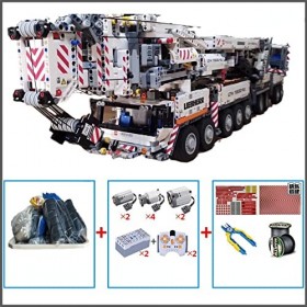 Générique Grue Grue Jouet Grue Jouet Mobile Grue Lourde Blocs de Construction avec Télécommande et Moteur Assemblage Difficil