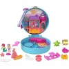 Polly Pocket Coffret Univers La Plage des Dauphins, mini-figurines Polly et sirène, 5 surprises et 12 accessoires, jouet pour