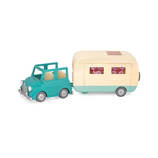 Lil Woodzeez 6486Z Ensemble Jouet Camping-Car Bleu - 40 pièces Comprenant un Van Transformable & Accessoires - Figurines non