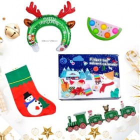 TKGEOUE Calendrier de lAvent Fidget 24 jours, Fidget Toy, Pop Set Bubble Toy anti-stress, boîte cadeau de Noël pour garçons,