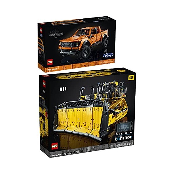 BRICKCOMPLETE Lego Technic 42126 FordF150 Raptor & 42131 Cat D11T Bulldozer