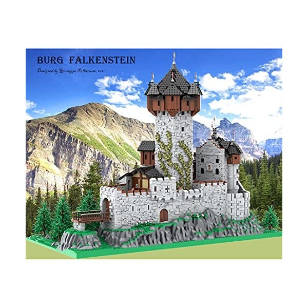 LOTSOFUN Serrure pour burg Falkenstein - Kit de construction modulaire - Maison 15539 pièces - Grand bâtiment gothique - Comp