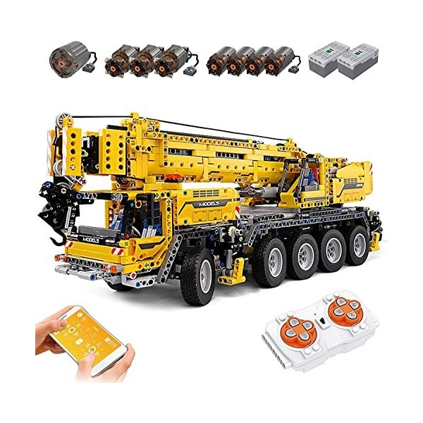 Giant Crane Double Télécommande 13107, 2590 Pièces Dassemblage De Modèle De Grue Mécanique avec 8 Moteurs, Compatible avec L