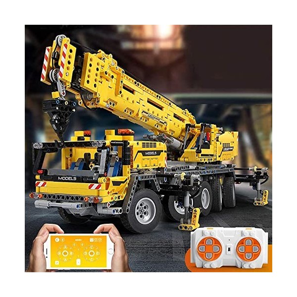 Giant Crane Double Télécommande 13107, 2590 Pièces Dassemblage De Modèle De Grue Mécanique avec 8 Moteurs, Compatible avec L