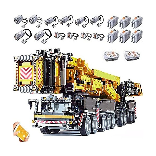 Technologie Grue Liebherr LTM 11200, 7986 Pièces Grue Télécommandée 2.4G RC/APP Grue Mobile LTM Blocs Serrage Compatibles ave