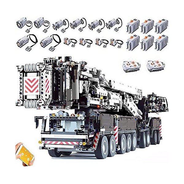 Technologie Grue Liebherr LTM 11200, 7986 Pièces Grue Télécommandée 2.4G RC/APP Grue Mobile LTM Blocs Serrage Compatibles ave