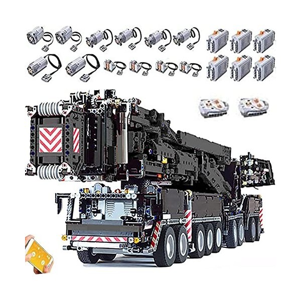 Technologie Grue Liebherr LTM 11200, 7986 Pièces Grue Télécommandée 2.4G RC/APP Grue Mobile LTM Blocs Serrage Compatibles ave