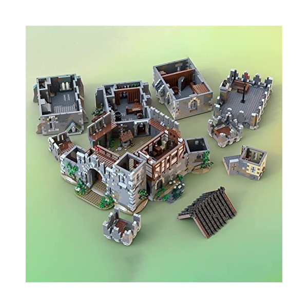 Modèle de Briques de château de château de la série médiévale Lion, MOC Jouet de Construction darchitecture de Collecte de C