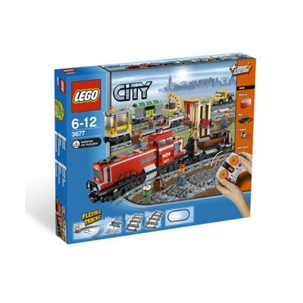 Lego City 3677 - Jeu de construction - Le train de marchandises rouge