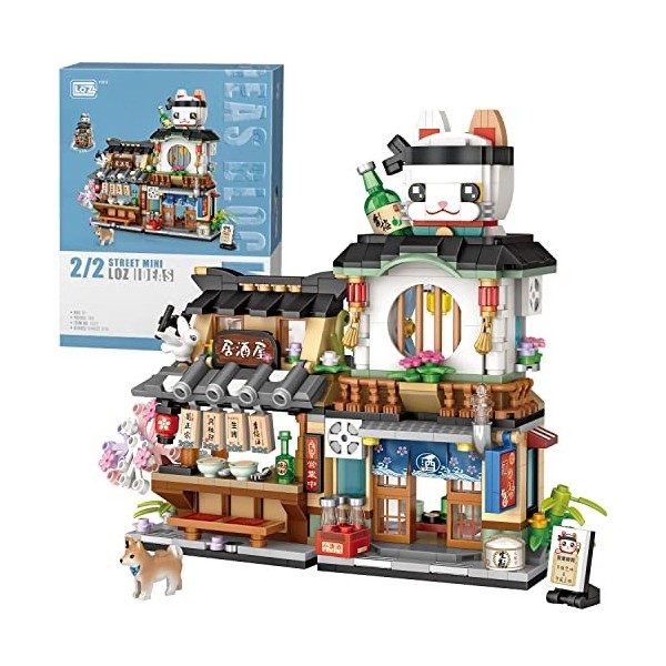 Fun4kid Vue de la Rue Japonaise Boutique Izakaya Mini Blocs Construction, Jouet de Construction Japonais créatif 789 pièces S