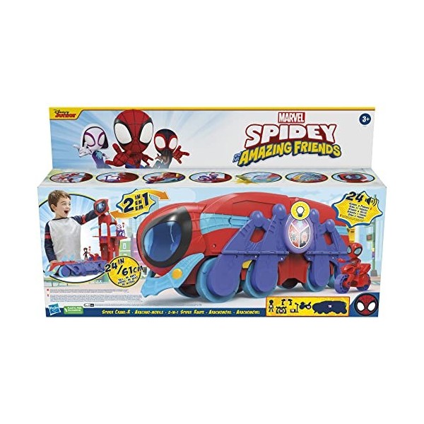 Marvel Spidey and His Amazing Friends Spider Crawl-R, 2-en-1 Deluxe Quartier Général Playset Jouet pour Les Tout-Petits à par