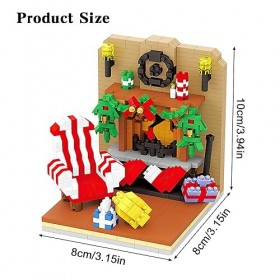 DAGORD Sets de Jeux de Construction de Noël 1000 Pièces Petits Blocs de Construction de Noël Scène de Maison avec Cadeaux de 