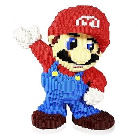 Rouge Micro blocs de construction, blocs de construction en diamant, construction de dinosaures de dessin animé classiques, b