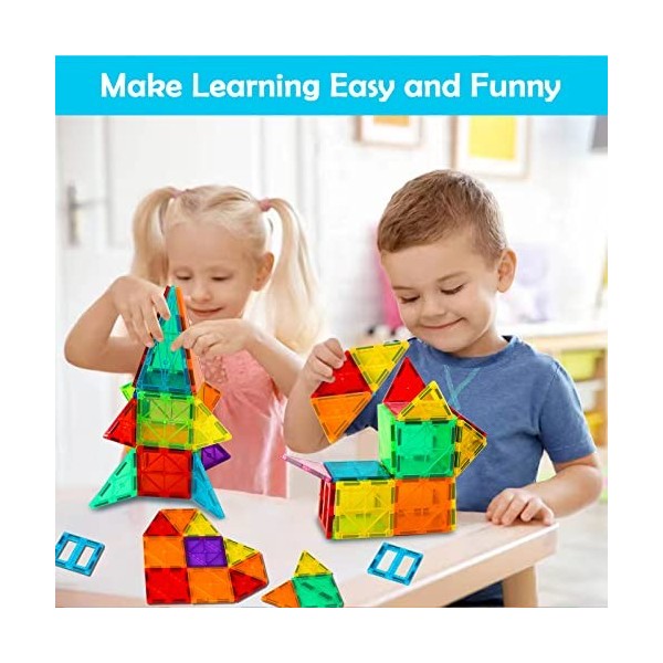 MOOKCUY Blocs Construction Magnétiques pour Enfants de 3 à 8 Ans,Jeux de Construction Educatif Jeux Enfant Cadeau danniversa